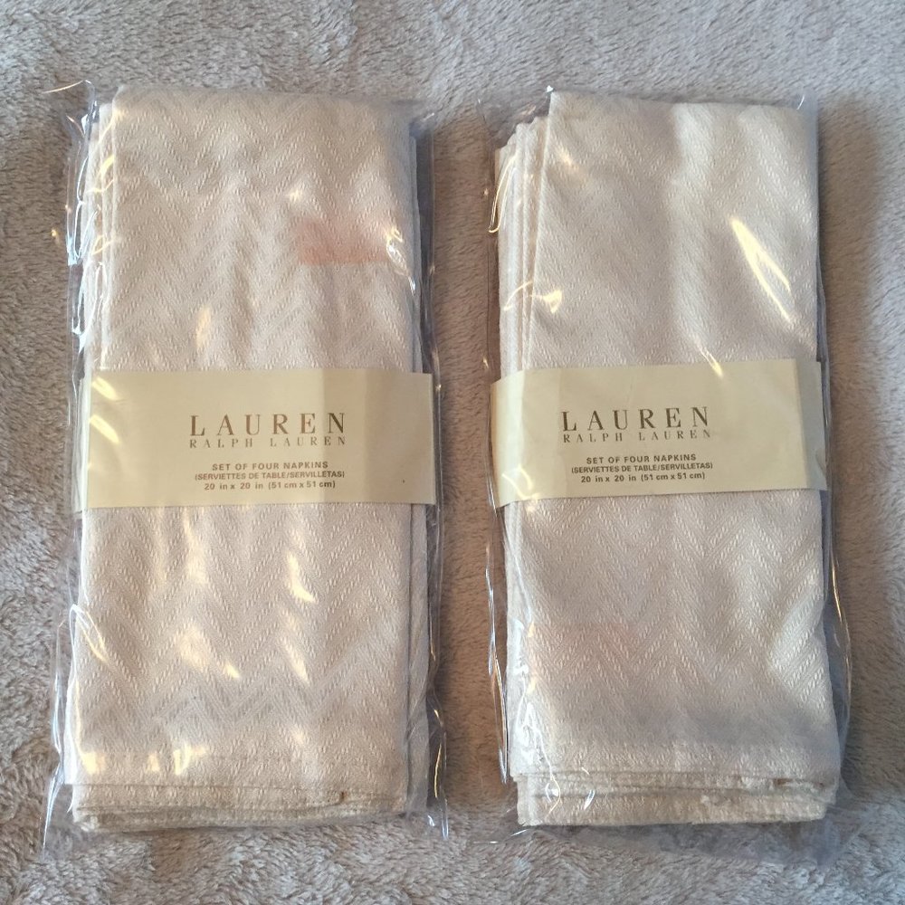 Ralph Lauren set of 8 napkins cream